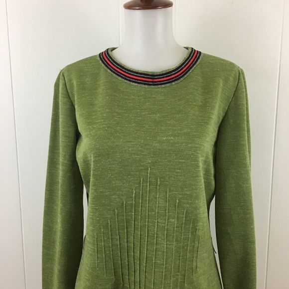 Vintage Pin‎ Tuck Crew Neck Long Sleeve Top - Picture 3 of 7